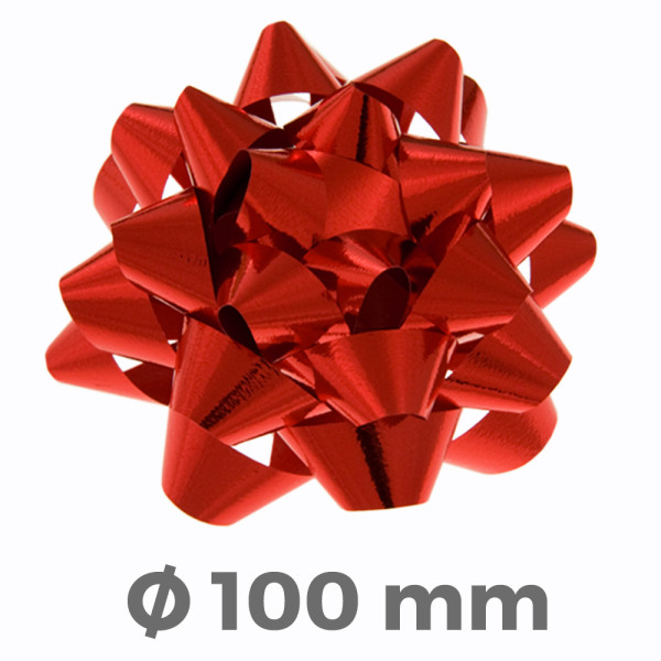 Nalepovací rozety Star 15/ 26 METAL - červená Ø100 mm (12 ks/bal)