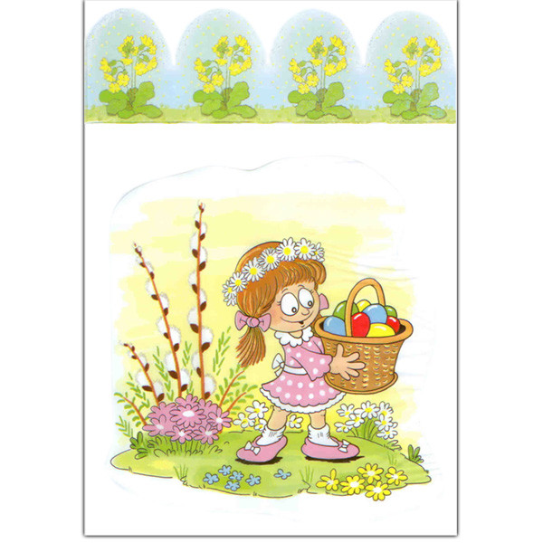 Velikonoční sáčky 18 x 40 cm - Děvčátko s košíčkem (10 ks/bal)