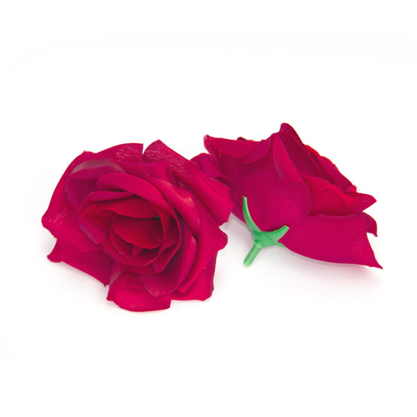 Umělá růže textilní Ø8 cm - malinová