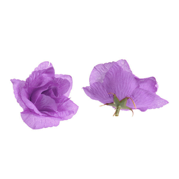 Umělá růže textilní  Ø 8 cm - fialová (10 ks/bal)