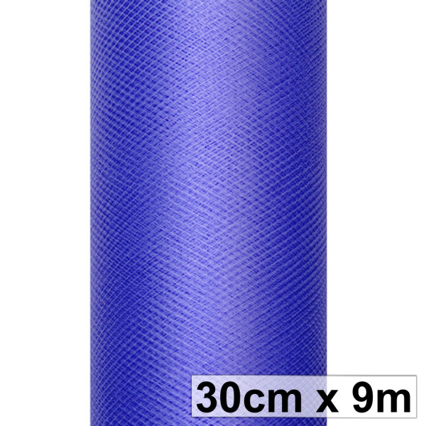 Svatební tyl, šíře 30 cm - tmavá modrá ( 9 m/rol )