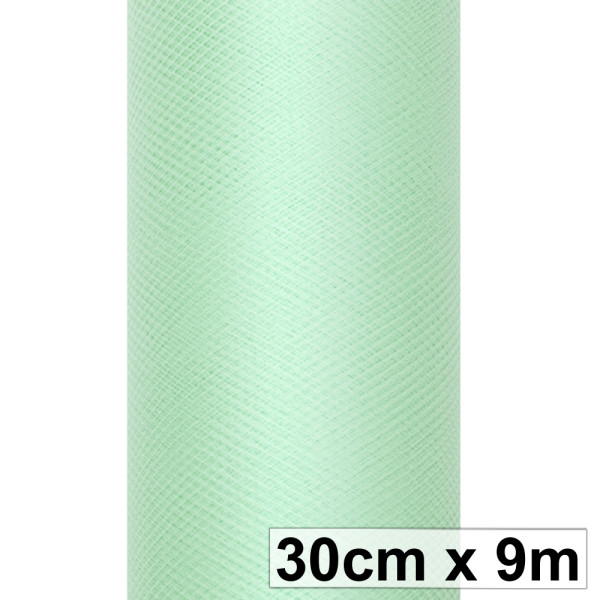 Svatební tyl, šíře 30 cm - mintová ( 9 m/rol )
