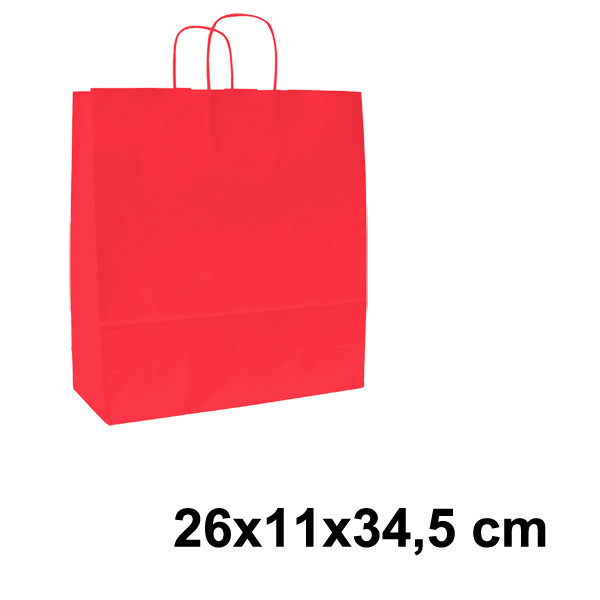 Papírová taška SPEKTRUM 26 x 11 x 34,5 cm  - červená (10 ks/bal)