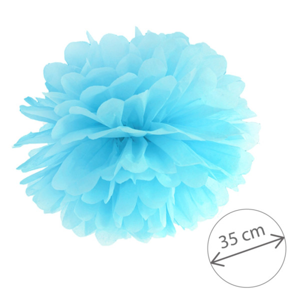 Papírová dekorace - Pompom Ø 35 cm - světlá modrá ( 1 ks )