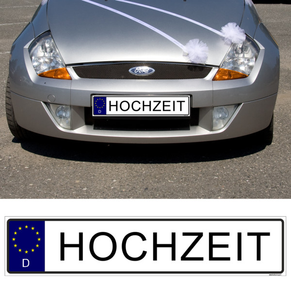 Svatební SPZ s textem - EURO - HOCHZEIT (1 ks)