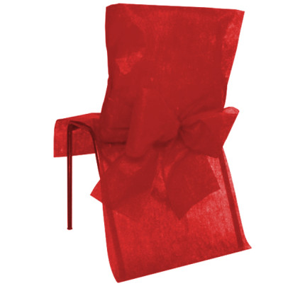 Svatební potah na židle 50x95cm - červená ( 10 ks/bal )