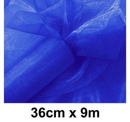 Organzový pás 36 cm - modrá (9 m/rol)