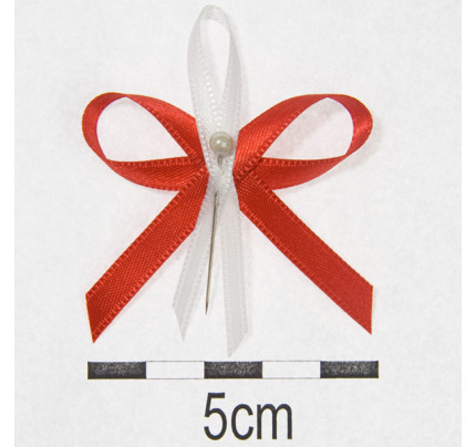 Svatební vývazek Ø 4,5 cm - červená (1 ks)