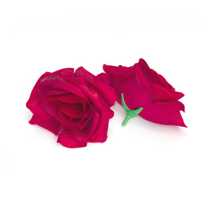 Umělá růže textilní Ø8 cm - malinová