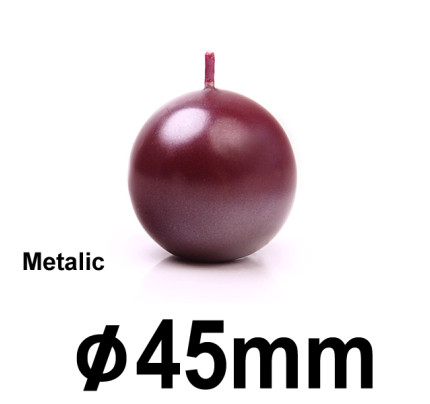 Svíčka koule METALIC Ø 4,5 cm  - švestková (1 ks)