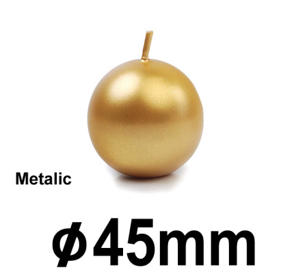 Svíčka koule METALIC Ø 4,5 cm  - zlatá (1 ks)