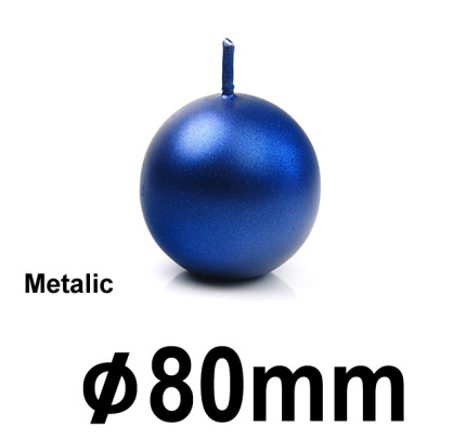 Svíčka koule METALIC Ø 8 cm  - tmavá modrá (1 ks)