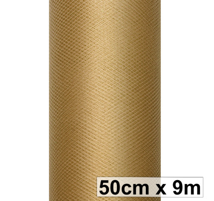 Svatební a aranžerský tyl 50 cm - zlatá (9 m/rol)