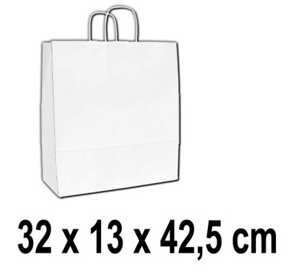 Papírová taška 32 x 13 x 42,50 cm  - bílá (10 ks/bal)