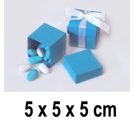 Dárková krabička CUBE 5 x 5 x 5 cm - středně modrá (10 ks/bal)