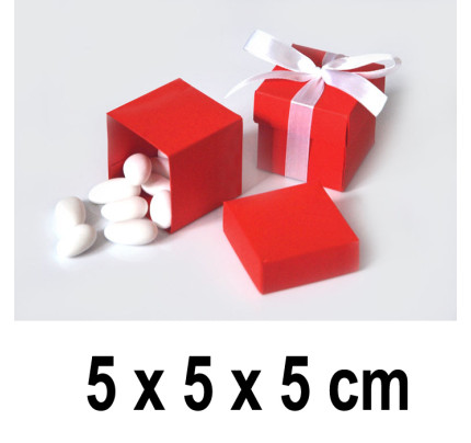Dárková krabička CUBE 5 x 5 x 5 cm - červená (10 ks/bal)