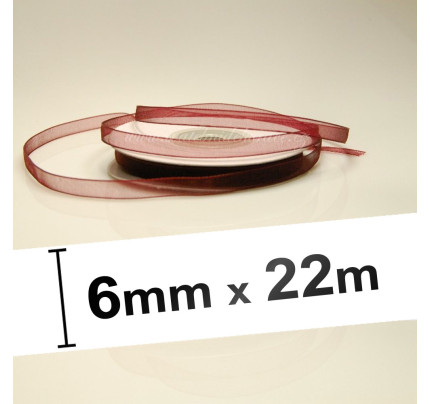 Stuha šifonová - bordo (6 mm, 22 m)