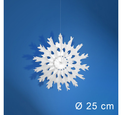 Vánoční 3D dekorace z papíru - Sněhová rozetka Ø 25cm
