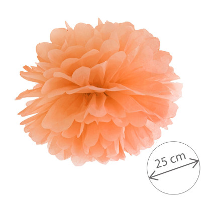 Papírová dekorace - Pompom Ø 25 cm - oranžová ( 1 ks )