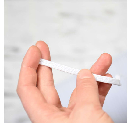 Bílá gumička - gumičky do roušky - pruženka 6 mm (metráž)