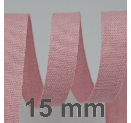 Bavlněná stuha - Cordula 15 mm - starorůžová 216 (20 m)