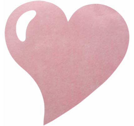 Svatební prostírání z vlizelínu - srdce 38x38cm - růžová (50ks/bal)