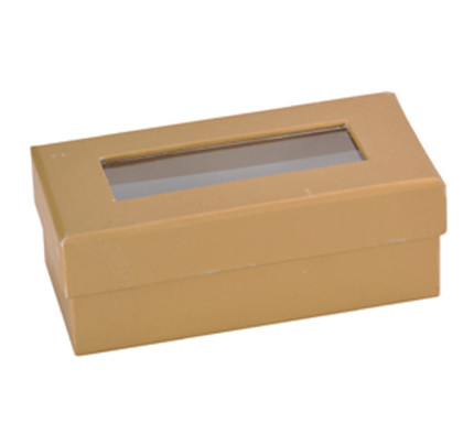 Dárková krabička s víčkem, 8x4x3 cm - zlatá (6 ks/bal)