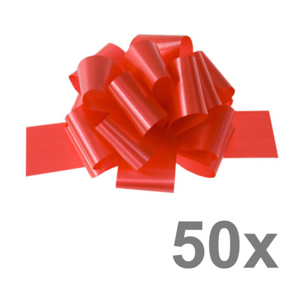 Stahovací kokardy Pom Pom 5/150 STAND - červená (50 ks/bal)