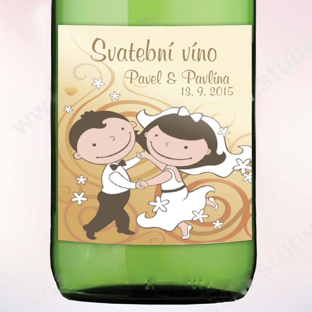 Etikety na svatební víno (6 ks/bal) - +114,- Kč (94,21 Kč bez DPH)